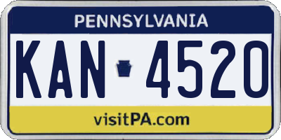 PA license plate KAN4520