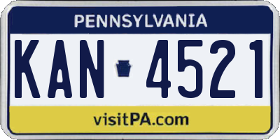 PA license plate KAN4521