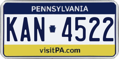 PA license plate KAN4522