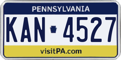 PA license plate KAN4527