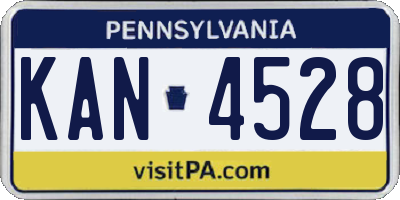 PA license plate KAN4528