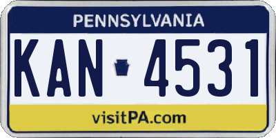 PA license plate KAN4531