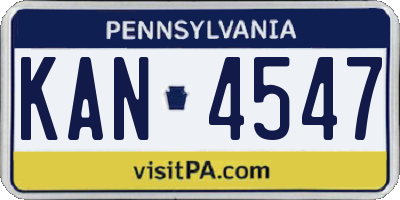PA license plate KAN4547