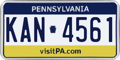 PA license plate KAN4561
