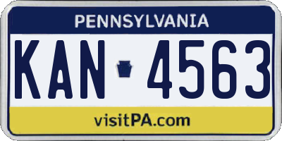 PA license plate KAN4563