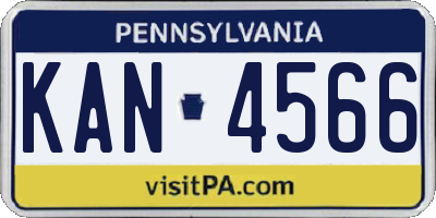 PA license plate KAN4566