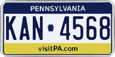 PA license plate KAN4568
