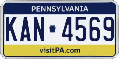 PA license plate KAN4569