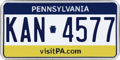 PA license plate KAN4577