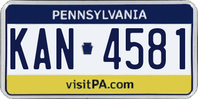 PA license plate KAN4581