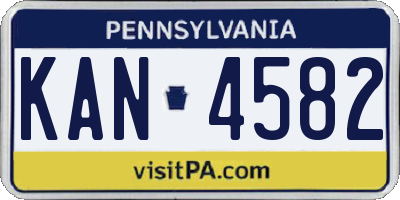 PA license plate KAN4582