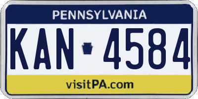 PA license plate KAN4584