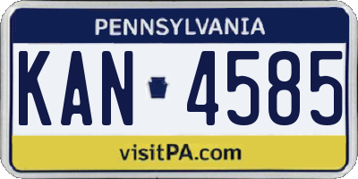 PA license plate KAN4585