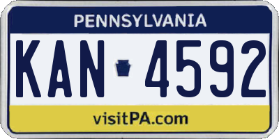 PA license plate KAN4592