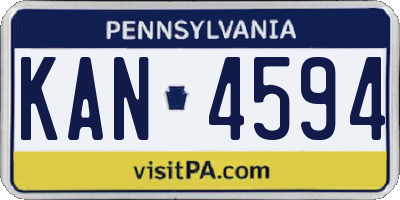 PA license plate KAN4594