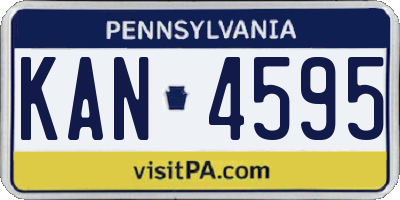 PA license plate KAN4595