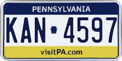 PA license plate KAN4597