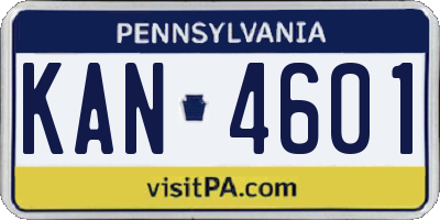 PA license plate KAN4601