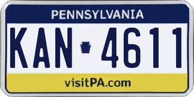 PA license plate KAN4611