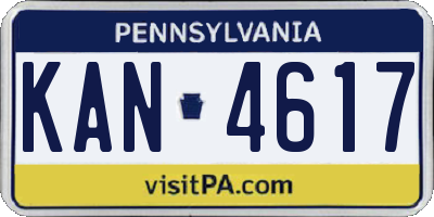 PA license plate KAN4617