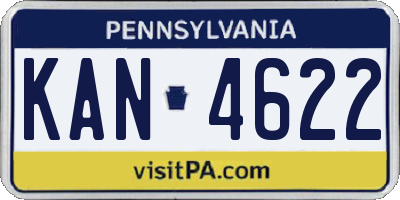 PA license plate KAN4622