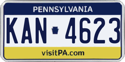 PA license plate KAN4623