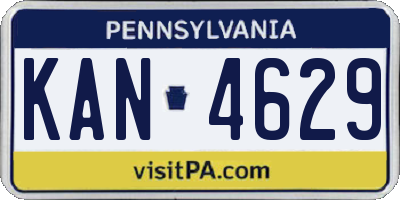 PA license plate KAN4629