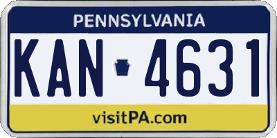 PA license plate KAN4631