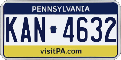 PA license plate KAN4632