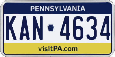 PA license plate KAN4634