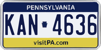 PA license plate KAN4636