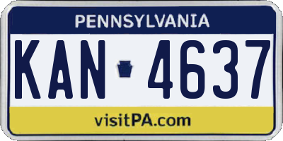 PA license plate KAN4637