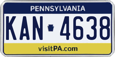 PA license plate KAN4638