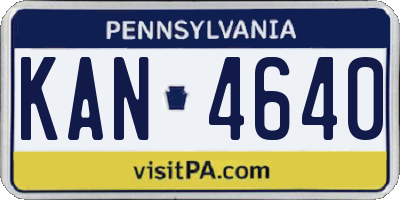 PA license plate KAN4640