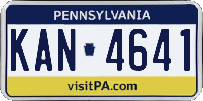 PA license plate KAN4641