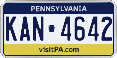 PA license plate KAN4642