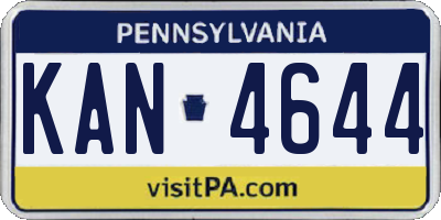 PA license plate KAN4644
