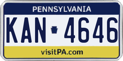 PA license plate KAN4646