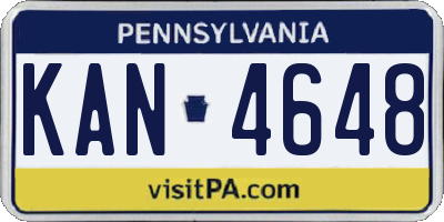 PA license plate KAN4648