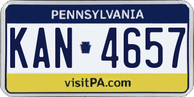 PA license plate KAN4657