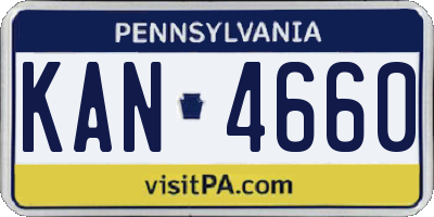 PA license plate KAN4660
