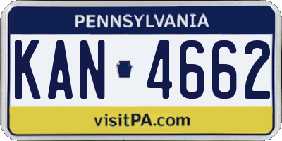 PA license plate KAN4662