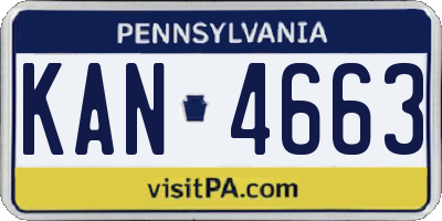 PA license plate KAN4663