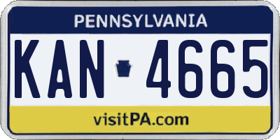 PA license plate KAN4665