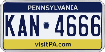 PA license plate KAN4666