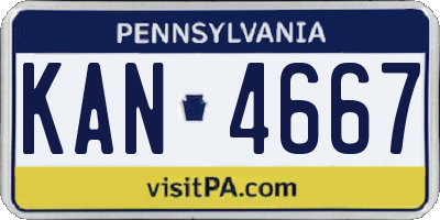 PA license plate KAN4667