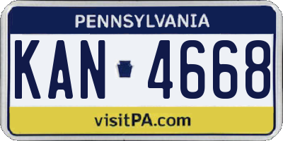 PA license plate KAN4668
