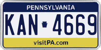 PA license plate KAN4669
