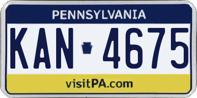 PA license plate KAN4675