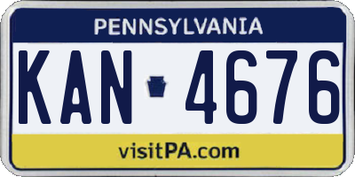 PA license plate KAN4676
